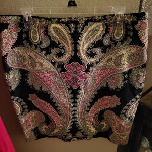 Beautiful paisley skirt. Black with other colors.